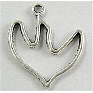 Tibetan Silver pendant Bead Non-Nickel, 18x22mm