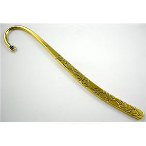 Bookmark, Tibetan Silver Non-Nickel, Antique Gold, 12.5cm(5 inch) length