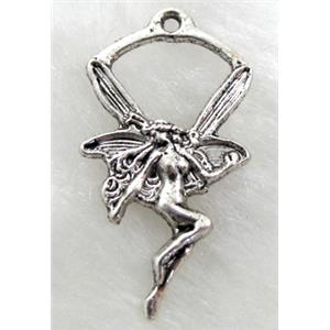 Tinkerbell charm, Tibetan Silver angel Non-Nickel, 15x28mm