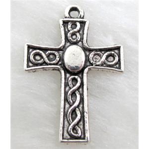 Religious Cross, Tibetan Silver non-nickel, 17x25mm