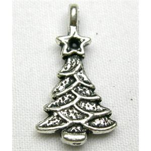 Tibetan Silver Christmas Tree non-nickel, 15mm high