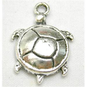 Tibetan Silver Turtle pendant Non-Nickel, 17mm diameter