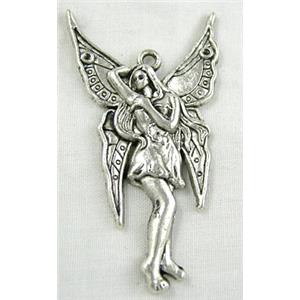 Angel, Tibetan Silver Charms Non-Nickel, 26x48mm