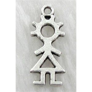 Tibetan Silver Non-Nickel charm pendant, 10x23mm