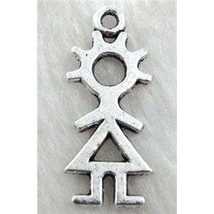 Tibetan Silver Non-Nickel charm pendant, 14x34mm