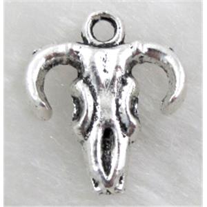 Horn Charms, Tibetan Silver Non-Nickel, 15x17mm