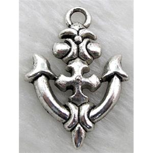 Charm Anchor, Tibetan Silver pendant non-nickel, 27x40mm