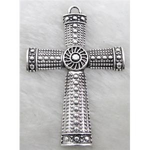 Latin Cross, Tibetan Silver non-nickel, 55x82mm