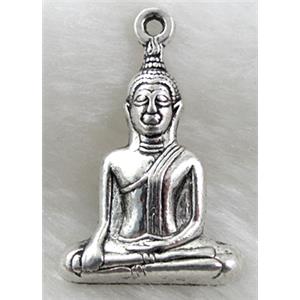 Tibetan Silver buddha Pendant non-nickel, 23x35mm