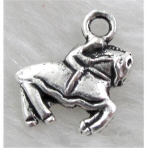 Horse-Game, Tibetan Silver Non-Nickel, 14x13mm