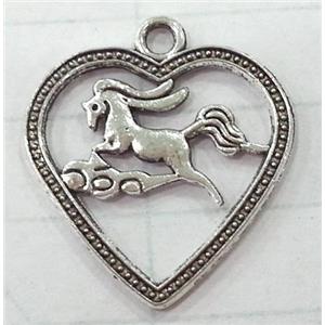 tibetan silver horse pendants non-nickel, approx 22mm wide