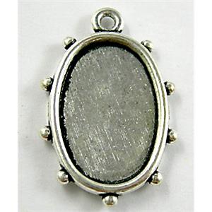 Tibetan Silver Bezel Tray, 19x25mm