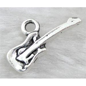 Tibetan Silver guitar pendant non-nickel, 20mm length