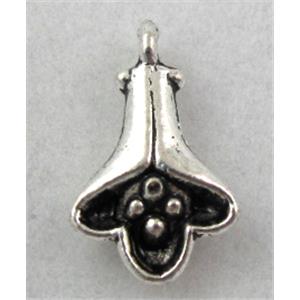 Tibetan Silver flower pendants, Non-Nickel, 8x14mm