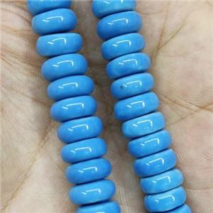 Blue Porcelain Heishi Beads, approx 10mm, 40pcs per st