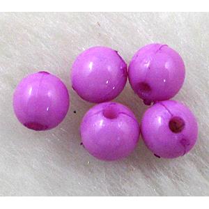 Plastic Beads, round, Purple, 8mm dia, approx 7200pcs