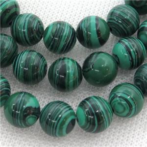 Synthetic Malachite beads, round, green, approx 10mm dia
