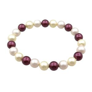 pearlized shell bracelet, approx 8mm dia