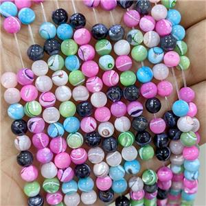 MOP Shell Round Beads Dye Mixed Color, approx 5.5mm