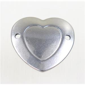 stainless steel heart connector, approx 23mm