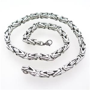 Raw Stainless Steel Necklace, approx 8mm, 54cm length