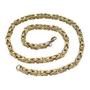 Stainless Steel Necklace Gold Plated, approx 6mm, 54cm length