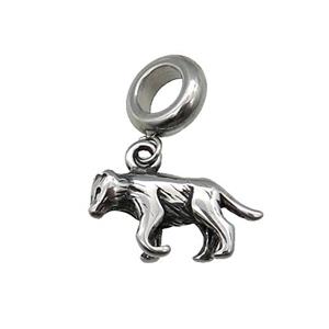 Stainless Steel Fox Pendant Antique Silver, approx 9-16mm, 9mm, 5mm hole