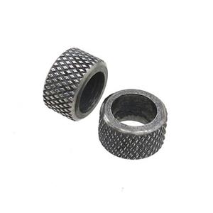 Stainless Steel Column Beads Large Hole Antique Silver, approx 10mm, 6mm hole