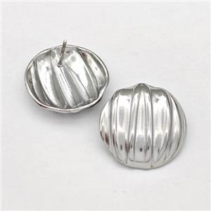 Raw Stainless Steel Stud Earring, approx 20mm