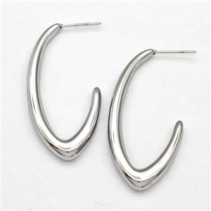 Raw Stainless Steel Stud Earring, approx 20-40mm