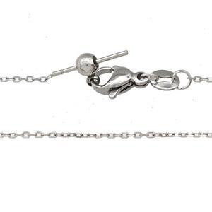 Raw Stainless Steel Necklace Chain, approx 1mm, 42cm length
