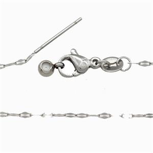Raw Stainless Steel Necklace Chain, approx 1.3-3mm, 42cm length