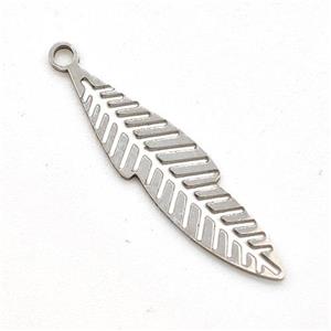 Raw Stainless Steel Leaf Pendant, approx 5-20mm