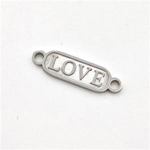 Raw Stainless Steel LOVE Connector, approx 4-10mm
