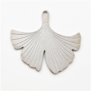 Stainless Steel Pendant Ginkgo Leaf, approx 20-24mm