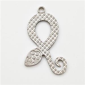 Raw Stainless Steel Snake Charms Pendant, approx 14-20mm