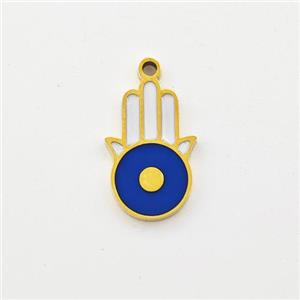 Stainless Steel Hand Pendant Enamel Gold Plated, approx 8-12mm