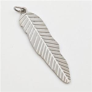Raw Stainless Steel Leaf Pendant, approx 7-26mm