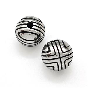 Stainless Steel Round Beads Antique Silver, approx 9.5mm dia
