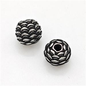 Stainless Steel Pinecone Beads Antique Silver, approx 7-8mm