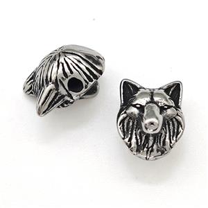 Stainless Steel Wolf Beads Antique silver, approx 9-11mm