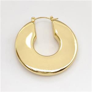 304 Stainless Steel Latchback Earring Gold Plated, approx 7-12mm, 40mm dia