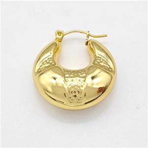 304 Stainless Steel Latchback Earring Gold Plated, approx 25mm