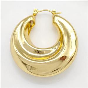 304 Stainless Steel Latchback Earring Gold Plated, approx 36mm