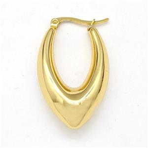 304 Stainless Steel Earring Hollow Gold Plated, approx 21-33mm