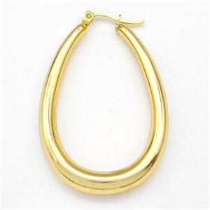 304 Stainless Steel Earring Hollow Gold Plated, approx 32-45mm