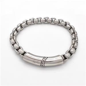 Raw 304 Stainless Steel Bracelet, approx 10-40mm, 8mm, 17cm length