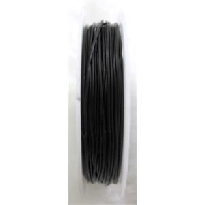 Crystal Wire, stretchy, round, black, 1.0mm dia, 5meters per roll