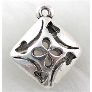 Tibetan Silver Charms Pendant, 17x20mm,8mm thick