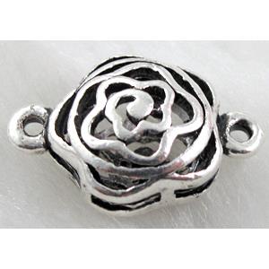 Tibetan Silver Charms connection, 14mm dia, 21mm length, 9mm thick